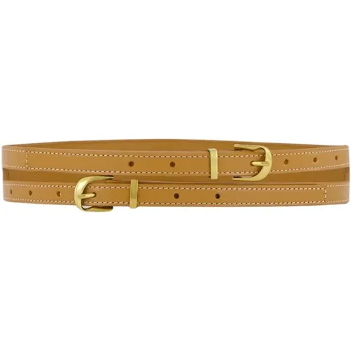 Leather Double-Strap Waist Belt , female, Sizes: S, L, M - Frame - Modalova