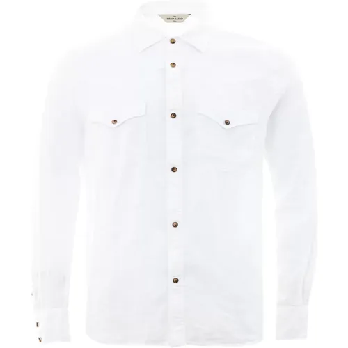 Linen Shirt , male, Sizes: L - Gran Sasso - Modalova