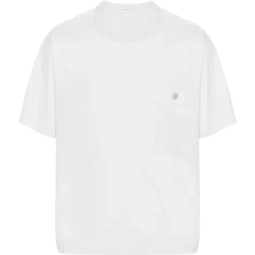 Graues Baumwoll-Jersey Rundhals-T-Shirt , Herren, Größe: XL - Ten C - Modalova