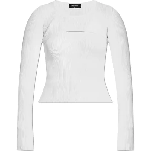 Ribbed Top , Damen, Größe: XS - Dsquared2 - Modalova