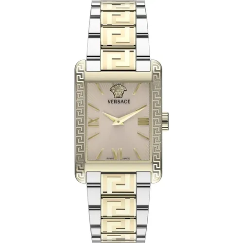 Gold und Silber Edelstahl Uhr - Versace - Modalova