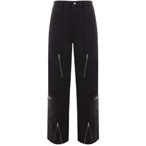 Loose-Fit Trousers with Logo Embroidery and Zip , male, Sizes: XL - Stüssy - Modalova
