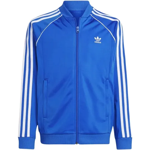 Blaue Kinder Zip Track Jacke - adidas Originals - Modalova