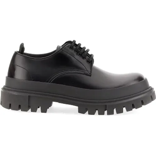 Leather Lace-Up Shoes , male, Sizes: 6 1/2 UK, 6 UK, 5 UK, 7 UK - Dolce & Gabbana - Modalova