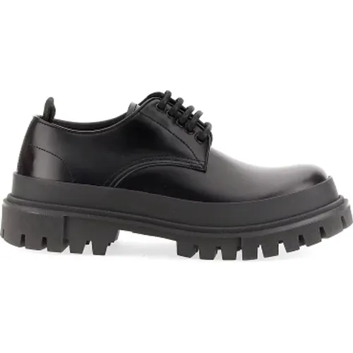 Leather Lace-Up Shoes , male, Sizes: 6 UK, 7 UK - Dolce & Gabbana - Modalova