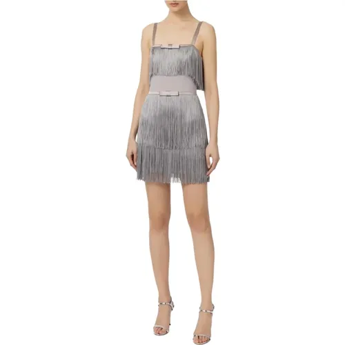 Fringe Dress , female, Sizes: XL, M, L, S - Elisabetta Franchi - Modalova