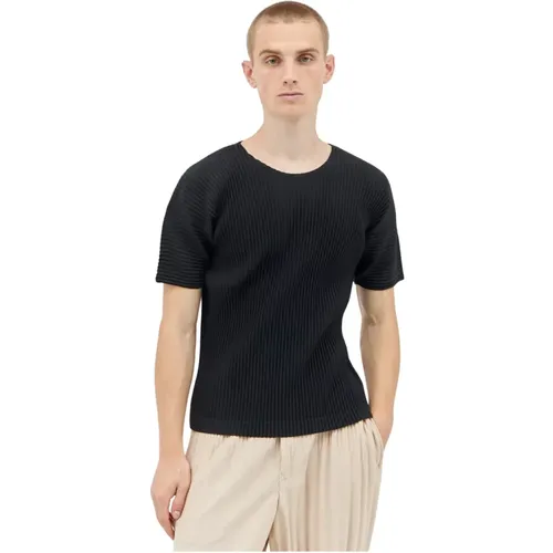 Gefaltete Crewneck T-Shirt , Herren, Größe: L - Issey Miyake - Modalova