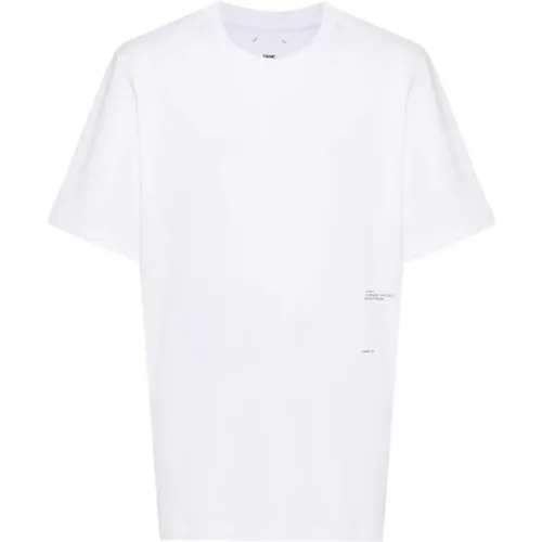 Bio-Baumwoll-Weißes T-Shirt mit Grafikdruck , Herren, Größe: 2XL - Oamc - Modalova