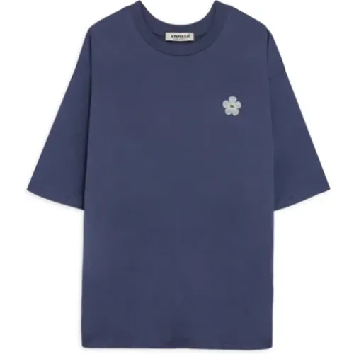 Flower Logo Cotton T-shirt , male, Sizes: XS - A Paper Kid - Modalova