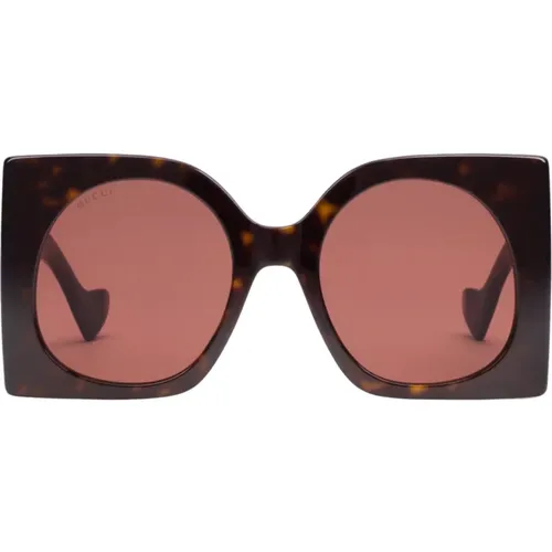 Square Sunglasses Gg1254S-002 Havana , female, Sizes: 55 MM - Gucci - Modalova