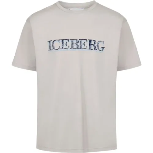 Hellgraue T-Shirts , Herren, Größe: M - Iceberg - Modalova