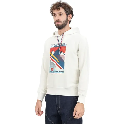 Grafik Hoodie Pullover , Herren, Größe: M - Napapijri - Modalova