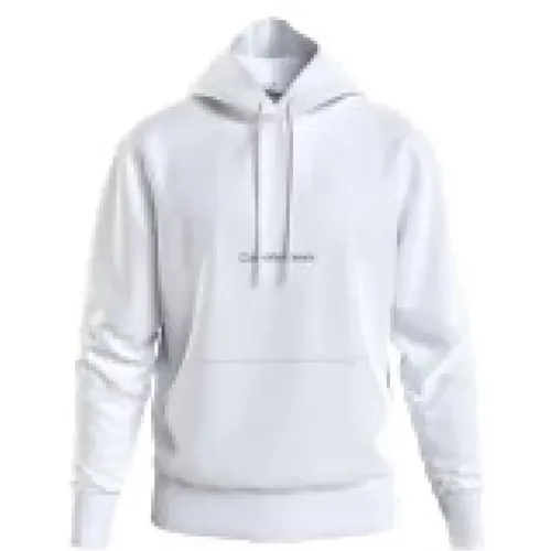 Institutional Hoodie Weiß Schwarz Logo , Herren, Größe: 2XL - Calvin Klein - Modalova