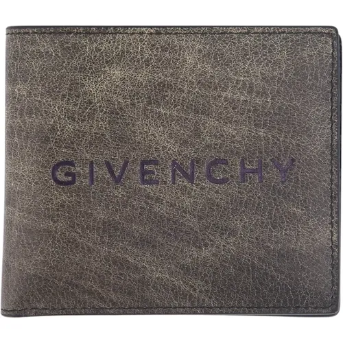 Crackled Leather Bifold Wallet , male, Sizes: ONE SIZE - Givenchy - Modalova