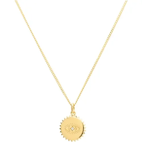Gold affirmation protection necklaces , female, Sizes: ONE SIZE - Vedder & Vedder - Modalova