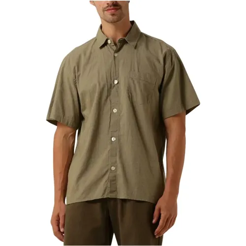 Grünes Leinen-Overshirt , Herren, Größe: 2XL - Forét - Modalova