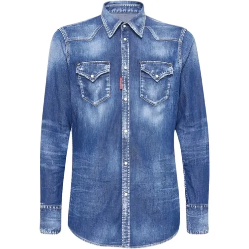 Klassisches Blaues Westernhemd - Dsquared2 - Modalova