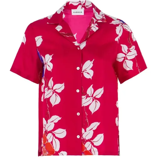 Fuchsia Patterned Shirt , female, Sizes: S, L - P.a.r.o.s.h. - Modalova