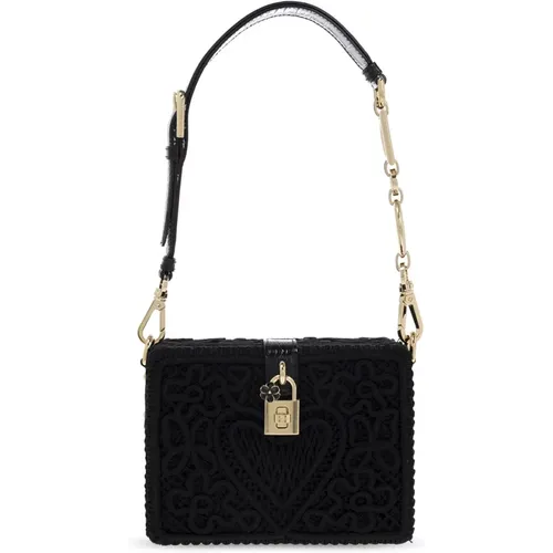 Schwarze Spitzen Box Handtasche - Dolce & Gabbana - Modalova