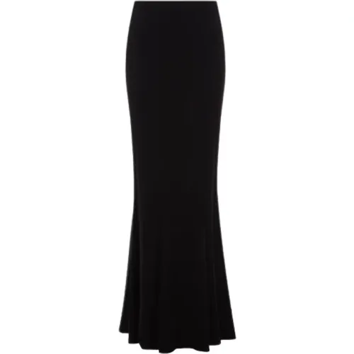 Long Jersey Crepe Skirt with Invisible Zip , female, Sizes: L - Saint Laurent - Modalova
