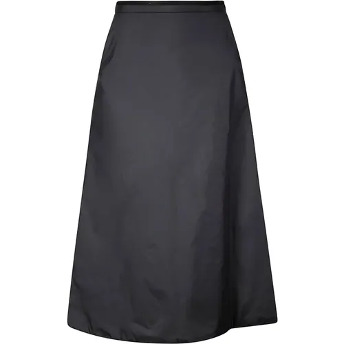 Padded Midi Skirt with Logo , female, Sizes: S, XS, 2XS - Moncler - Modalova