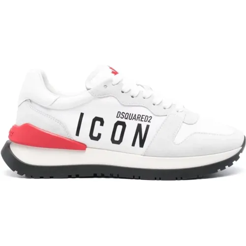 Red Icon Black Running Sneaker , male, Sizes: 11 UK, 6 UK - Dsquared2 - Modalova