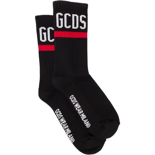 Schwarze Terry Cloth Socken mit Logo - Gcds - Modalova