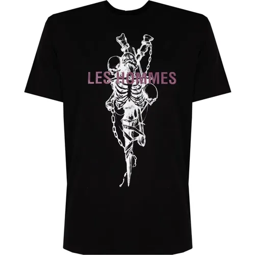 Klassisches Rundhals T-Shirt , Herren, Größe: 2XL - Les Hommes - Modalova