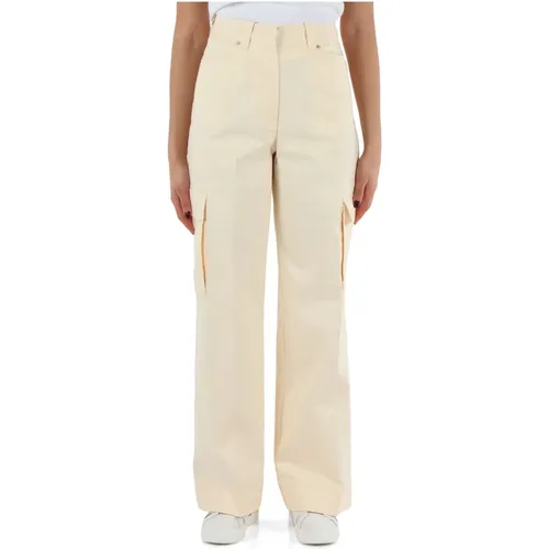 Wide Leg Cotton Stretch Pants , female, Sizes: M, S, XS - Calvin Klein Jeans - Modalova