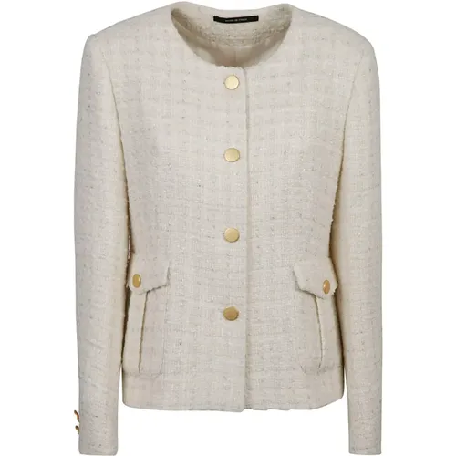 Jackets Cream , female, Sizes: XL, L - Tagliatore - Modalova