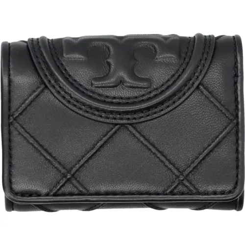 Leather Wallet with Pin Snap Closure , female, Sizes: ONE SIZE - TORY BURCH - Modalova