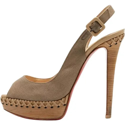 Pre-owned Canvas sandals , female, Sizes: 5 UK - Christian Louboutin Pre-owned - Modalova