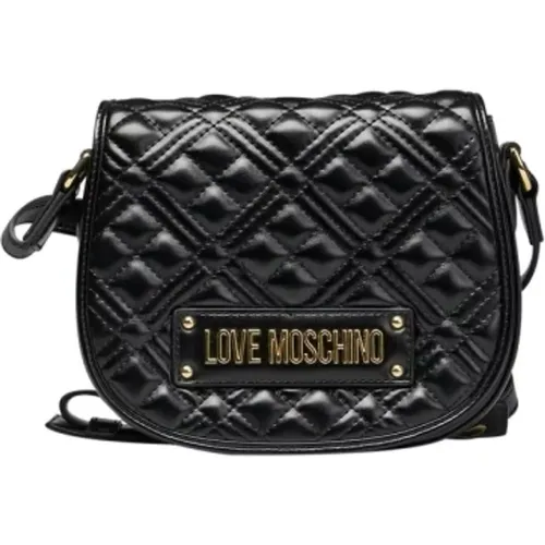 Stilvolle Crossbody-Tasche mit Logodetails , Damen, Größe: ONE Size - Love Moschino - Modalova