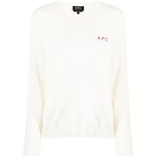 Ecru Multicolour Logo Sweatshirt , female, Sizes: M - A.p.c. - Modalova