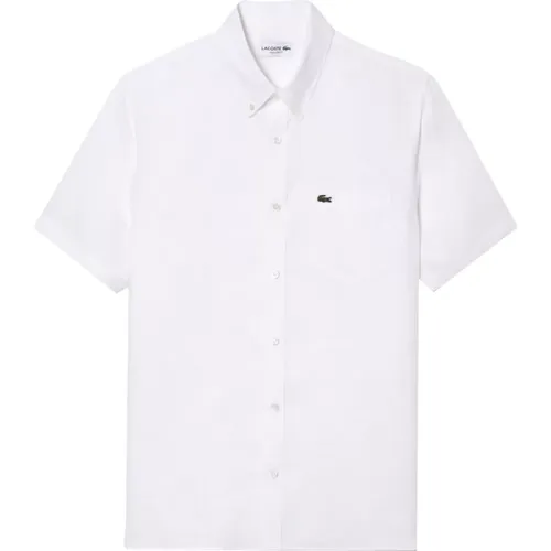 Weißes Leinenhemd , Herren, Größe: XL - Lacoste - Modalova
