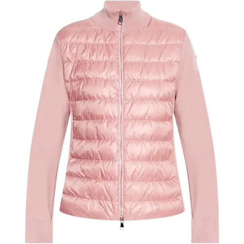 Rosa Pullover mit Reißverschluss - Moncler - Modalova