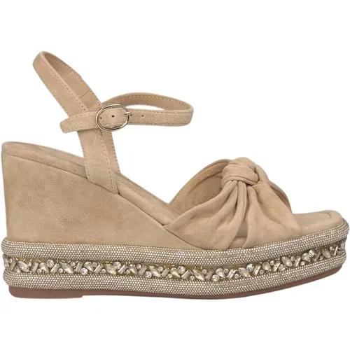 Rhinestone Wedge Sandal , Damen, Größe: 36 EU - Alma en Pena - Modalova