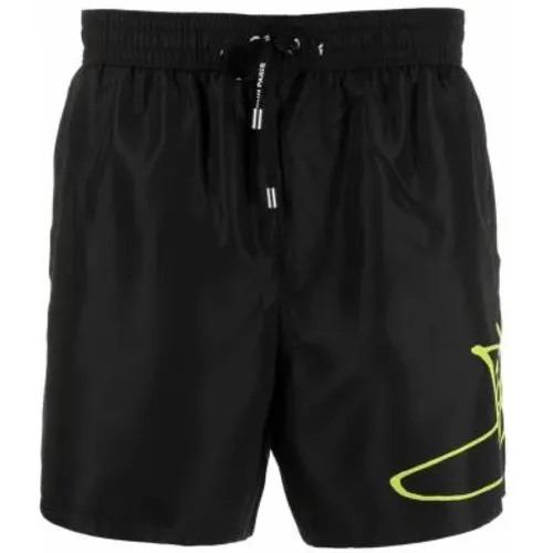 Beachwear Shorts with Graffiti Laces and Elastic Waistband , male, Sizes: M, S - Balmain - Modalova