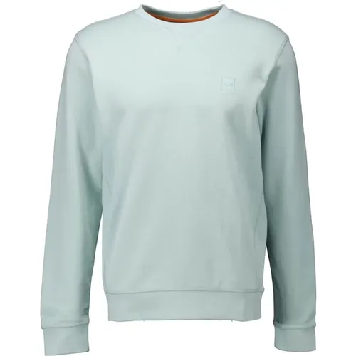 Stylish Mint Sweater with Boss Logo , male, Sizes: L, XL, M, 3XL - Boss Orange - Modalova