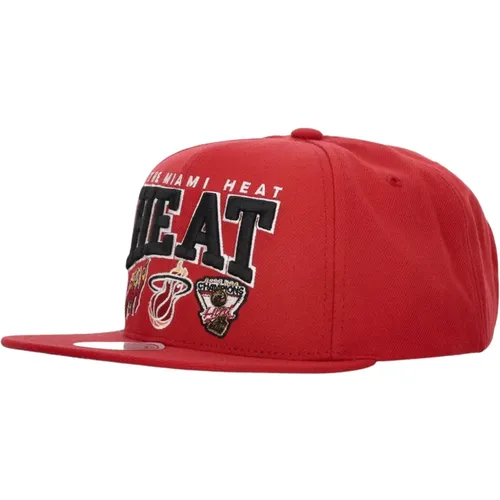 Miami Heat NBA Champ Snapback Cap , male, Sizes: ONE SIZE - Mitchell & Ness - Modalova