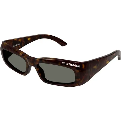 Bb0266S Havana Green Sunglasses , unisex, Sizes: 57 MM - Balenciaga - Modalova