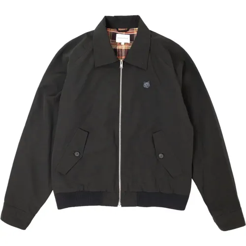 Harrington Jacket with Fox Patch , male, Sizes: L, M - Maison Kitsuné - Modalova