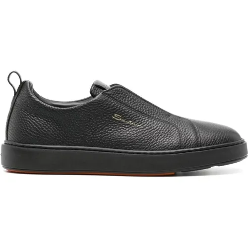 Casual Leather Trainers , male, Sizes: 11 UK - Santoni - Modalova