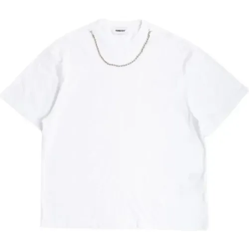 Weißes Ballchain Kurzarm T-Shirt , Damen, Größe: S - Ambush - Modalova