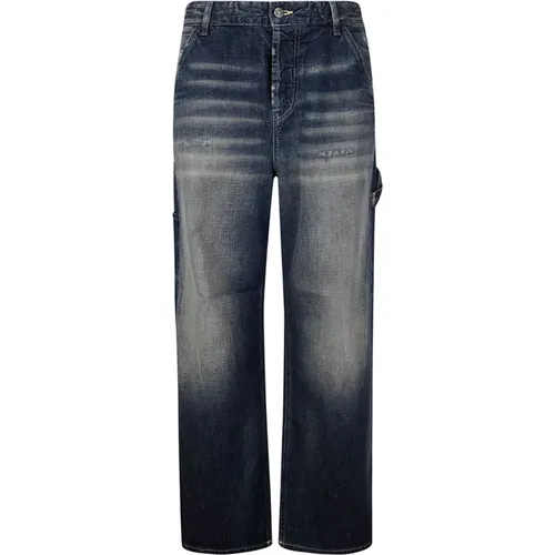 High-waisted wide-leg jeans with pockets , female, Sizes: W27, W25, W24, W28, W26 - Diesel - Modalova