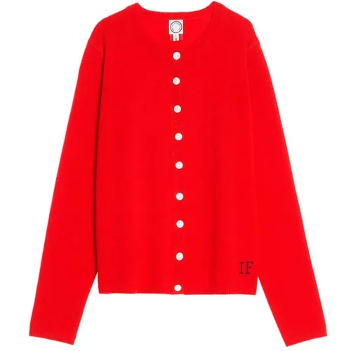 Roter Cesaria Cardigan mit Signatur Stickerei , Damen, Größe: L - Ines De La Fressange Paris - Modalova