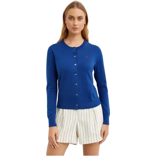 Blaue Strickjacke , Damen, Größe: M - Ralph Lauren - Modalova