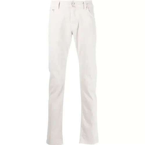 Weiße Jeans mit Schal-Detail , Herren, Größe: W29 - Jacob Cohën - Modalova