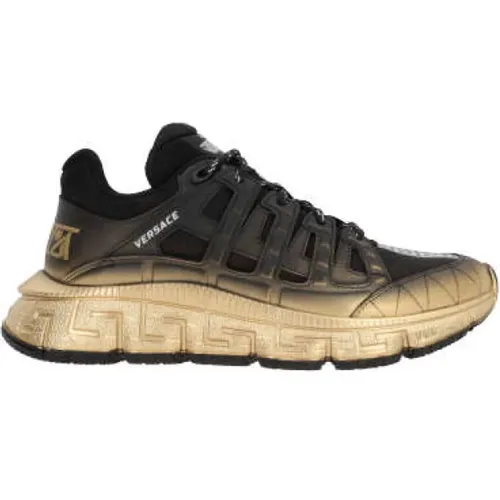 Low-top Sneakers in and Gold , male, Sizes: 8 UK - Versace - Modalova