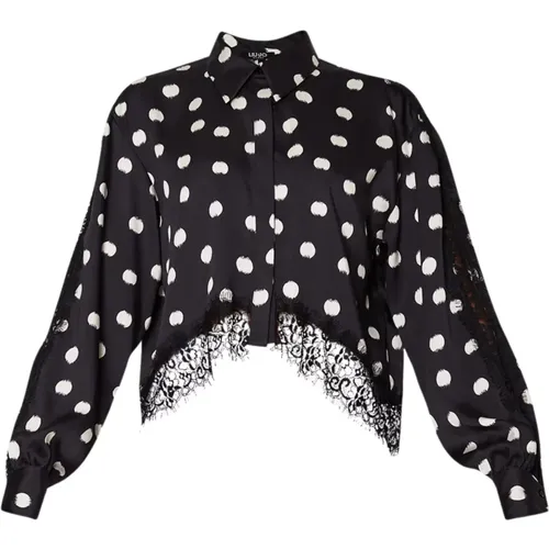 Polka Dot Cropped Shirts , female, Sizes: XS, L, 2XS, M - Liu Jo - Modalova